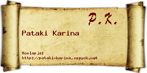 Pataki Karina névjegykártya