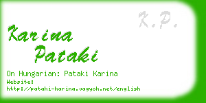 karina pataki business card